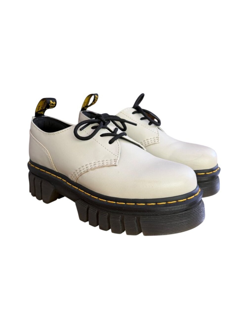 Dr Martens Goth Punk Cyber Audrick 3-Eye Lace Up Oxford Derby Shoes Taupe 8 EU39
